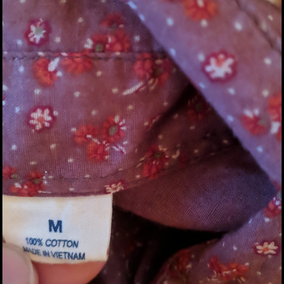 American Eagle AEO Floral Sheer Western Style Button Up Shirt Medium - Picture 5 of 6